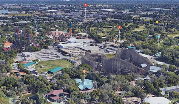 Busch Gardens 3D Aerial View from Google